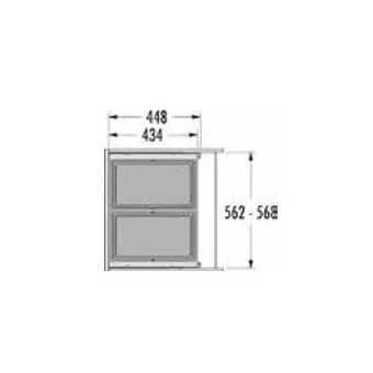 Two compartment waste bin Hailo Cargo, 2x28l, P600mm, anthracite