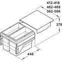 Šiukšliadėžė Hailo Cargo, 2x28l pilno ištraukimo P600mm, antracitas