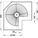 Karuselė 3/4 rato Ø714mm, vielinė