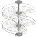 Three quarter circle carousel fitting, Häfele, for corner cabinets, with baskets