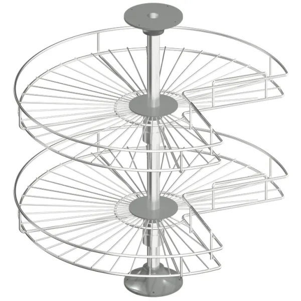 Three quarter circle carousel fitting, Häfele, for corner cabinets, with baskets