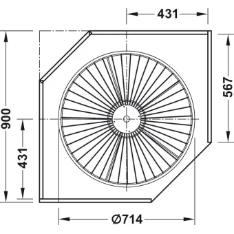 Full circle carousel fitting, Häfele, for corner cabinets, with baskets
