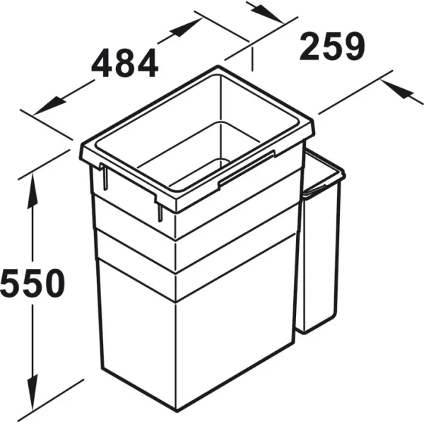 Waste bin, 1x38 and 1x7 litres, Hailo AS Euro Cargo