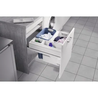 Pull-out laundry basket set Hailo, for installation behind fronts, W600mm, 2x33/1x12/1x2.5l