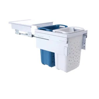 Pull-out laundry basket set Hailo, for installation behind fronts, W600mm, 2x33/1x12/1x2.5l