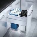 Pull-out laundry basket set Hailo, for installation behind fronts, W600mm, 2x33/1x12/1x2.5l