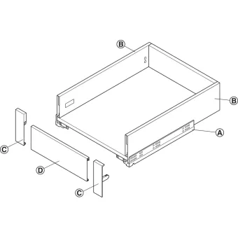 Inner front panel MX BOX A L1100mm, anthracite
