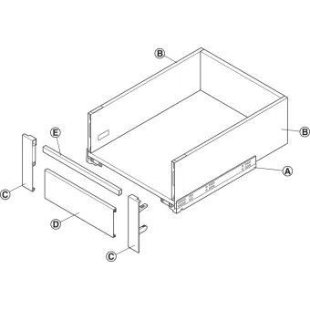 Fasadas vidinis MX BOX A L1100mm, antracitas