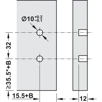 Front fixing brackets, For Blum Tandembox antaro/plus drawer and front extension, all system heights