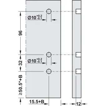 Front fixing brackets, For Blum Tandembox antaro/plus drawer and front extension, all system heights