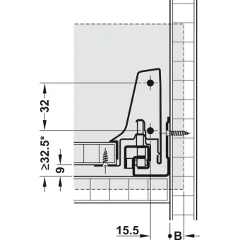 Front fixing brackets, For Blum Tandembox antaro/plus drawer and front extension, all system heights