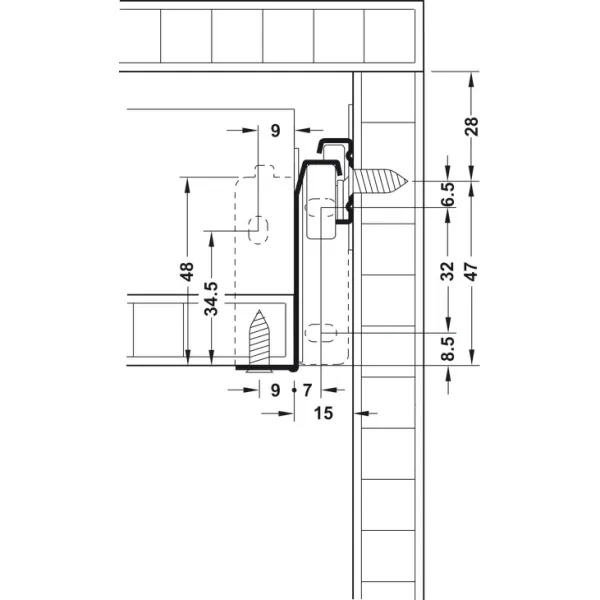 Stalčių šonai METALBOX L300mm, H54mm, balta RAL9010