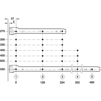 Stalčių šonai METALBOX L300mm, H54mm, balta RAL9010