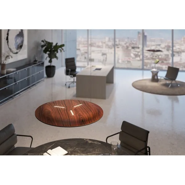 Pendant light, Nimbus Lighting Pad Lounge Vario, acoustic pad, black ink / oak