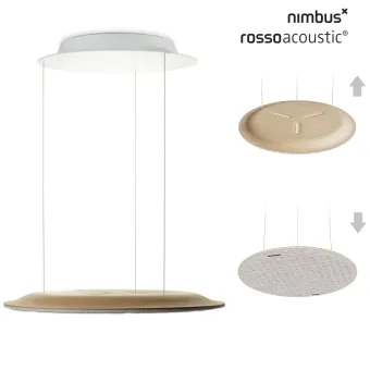 Pendant light, Nimbus Lighting Pad Lounge Vario, acoustic pad, white, black cherry