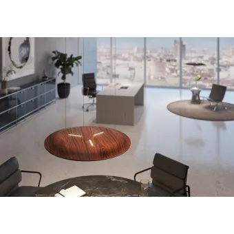 Pendant light, Nimbus Lighting Pad Lounge Vario, acoustic pad, grey/mahogany