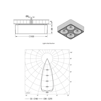 Šviestuvas Q Four Connect ON 40° su prisukamu tvirtinimu 15W 24V matinis juodas