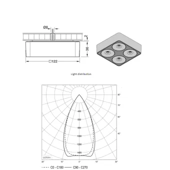 Downlight Q Four Connect ON 80° with screw fixing, 15W 24V matt black, multi-white