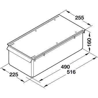 Built-in bread bin, with slide channel cover