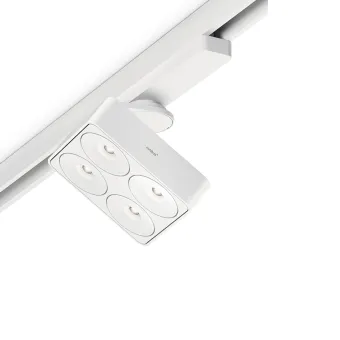 Ceiling light, Q Four Connect TT 80° for Eutrac track system 17, 5W 230V, matt white, multi-white