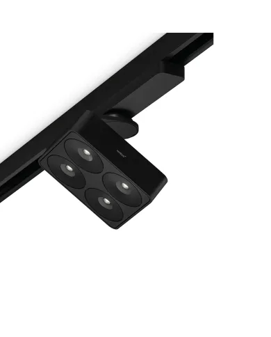 Ceiling light, Q Four Connect TT 80° for Eutrac track system 17, 5W 230V, matt black, multi-white