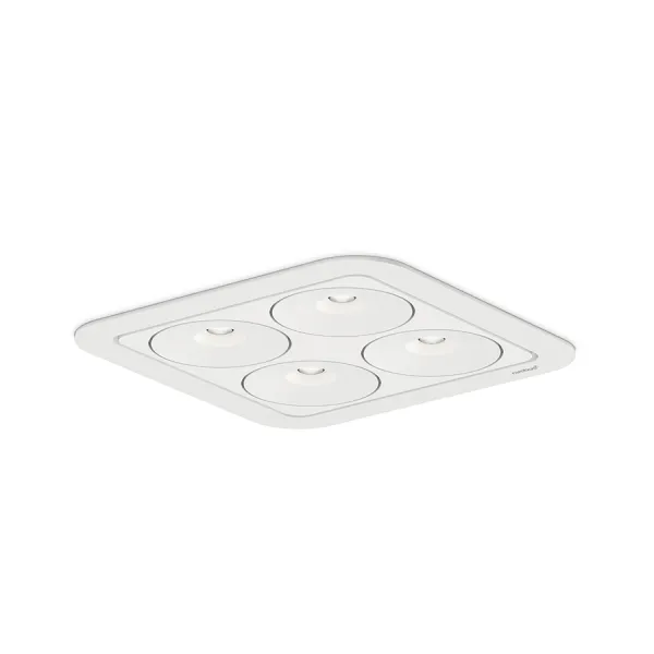 Recess mounted light, Q Four Connect IN 80°, 15W 24V, matt black, multi-white