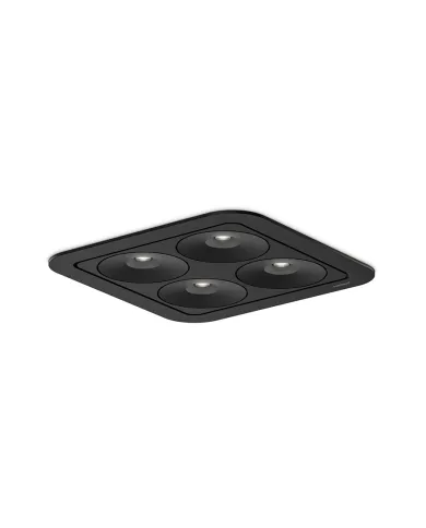 Recess mounted light, Q Four Connect IN 80°, 15W 24V, matt black, multi-white