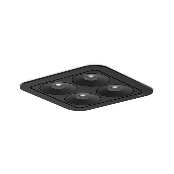 Recess mounted light, Q Four Connect IN 80°, 15W 24V, matt black, multi-white