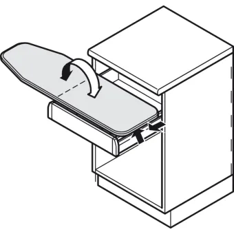 Ironing board, installation in drawer