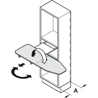 Ironing board, Häfele Ironfix, shelf mounted