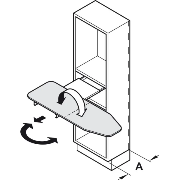 Ironing board, Häfele Ironfix, shelf mounted
