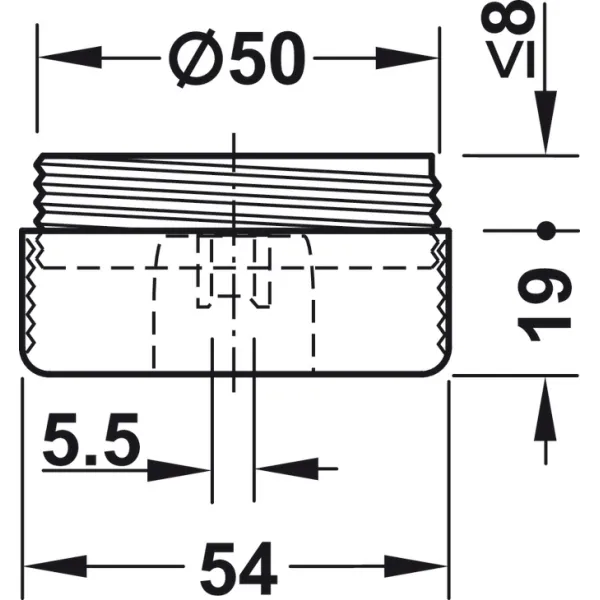 Atrama Ø54mm, H19mm, juoda