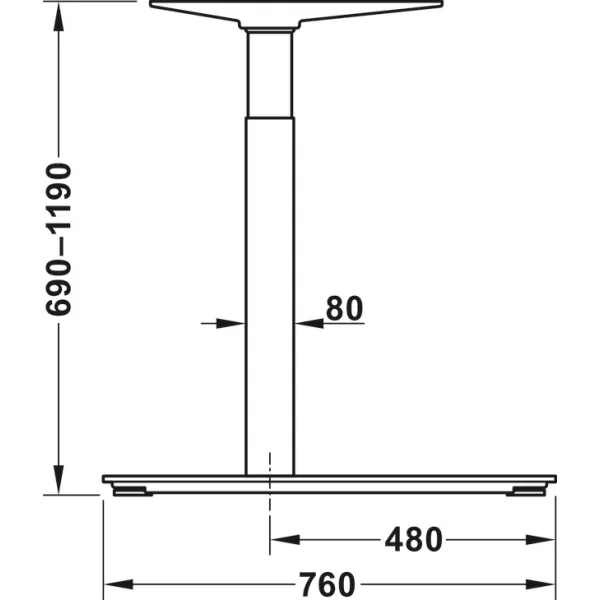 Stalas el.reg. TE501 2000x800 balta H