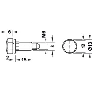 Atrama reg. M6 H31 D13 balta HAFELE