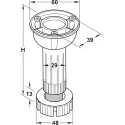 Kojelė reguliuojama H100mm, plastikinė juoda