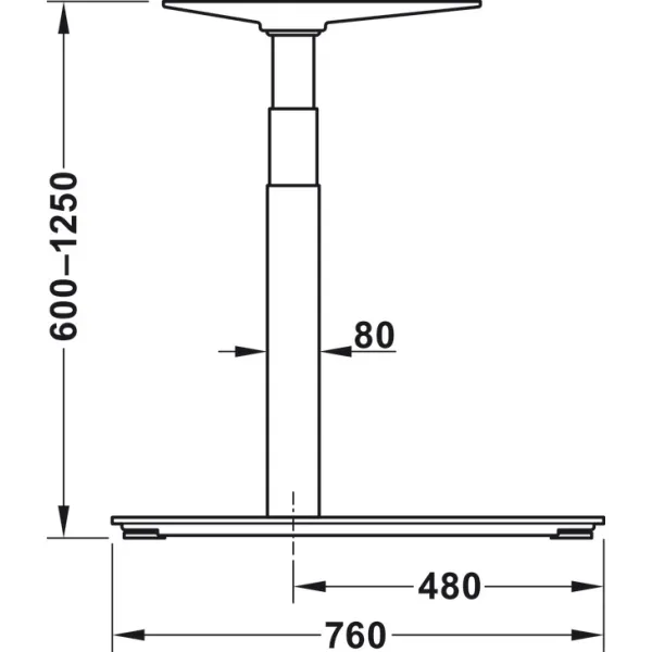 Stalas el.reg. TE601 2000x800 balta H
