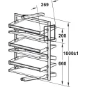 Pull out shoe rack, rotating 180°, for up to 20 pairs of shoes