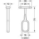 Laikiklis ovaliam 30x15mm, vamzdis distancinis tarpinis, juodas