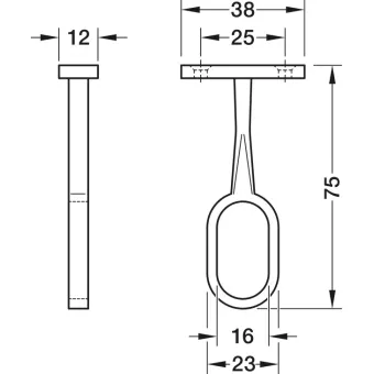 Laikiklis ovaliam 30x15mm, vamzdis distancinis tarpinis, juodas