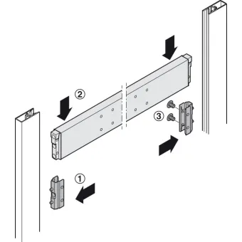Strut, For Häfele Dresscode aluminium frame system