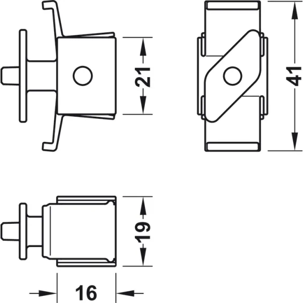 Cabinet connector, For Häfele Dresscode aluminium frame system