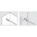 Rail end support, For Häfele Dresscode wardrobe rail, straight-edged