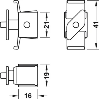 Cabinet connector, For Häfele Dresscode aluminium frame system