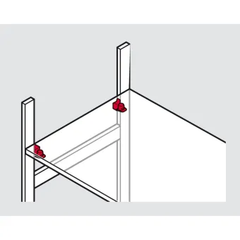Cabinet connector, For Häfele Dresscode aluminium frame system