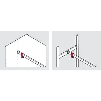 Hook, For Häfele Dresscode wardrobe rail, straight-edged