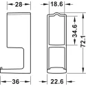 Pakabėlė stačiakampiui vamzdžiui 34x18mm, DressCode balta