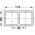 Frame, For switches and sockets 60x60mm, flush mounted