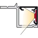 Šviesos filtras LED profiliui cokoliui L3000mm, balta