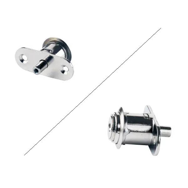 Push button lock 1003, for sliding doors, Ø19x23mm, key to differ, nickel plated