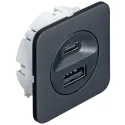 Krovimo stotelė USB Loox5 12V 16W A+C juoda HAFELE